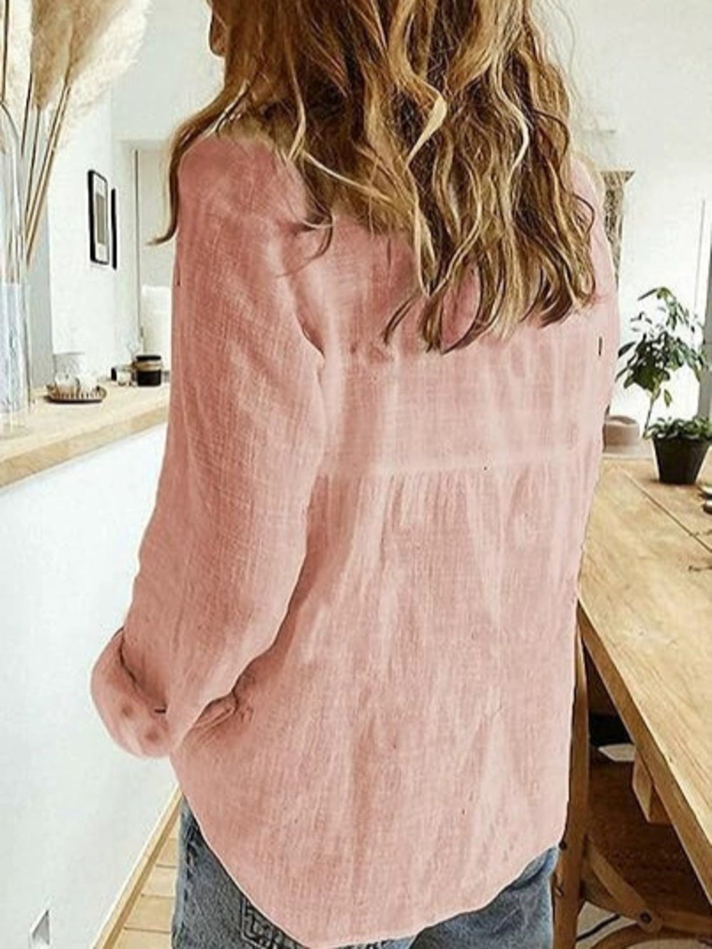 ZARA Chic Womens Loose Fit Solid Color Autumn Winter Shirt Blouse